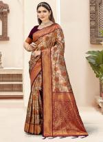 Silk Maroon Festival Wear Weaving Saree